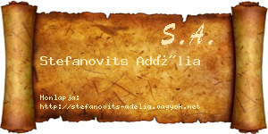 Stefanovits Adélia névjegykártya